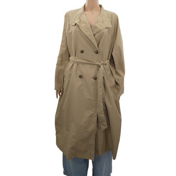 Old Navy NWT Nylon Blend Trench Coat M Oversized Rain Layer Academia Minimalist - Picture 1 of 10